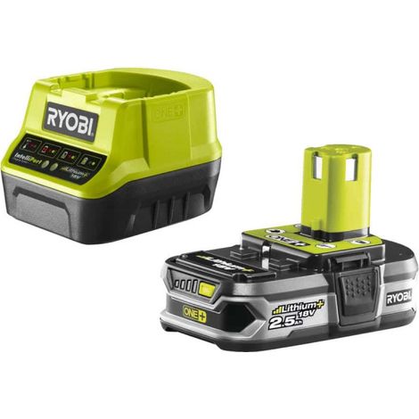 [JAMAIS UTILISÉ] Pack batterie RYOBI 18V One+ 2.5Ah LithiumPlus - Chargeur rapide 2.0Ah - RC18120-125