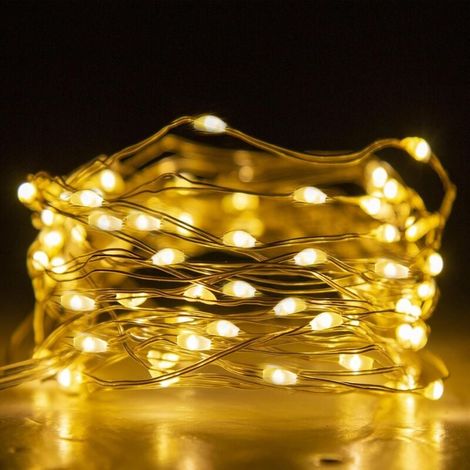 Fairy PGGHTS LED Patrimarie avec 8 modes 50 LEDS String PGHTS Copper Wire Pght Impermétrique pour le décor de jardin en plein air, décorations de chambre de fête de mariage en salle (5m / 16 pieds, bl (1/5)