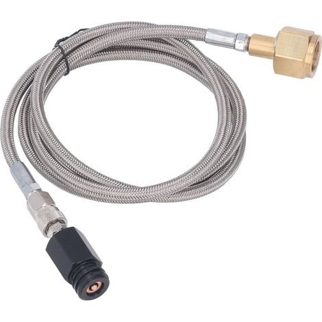 Adaptateur direct pour bouteille de CO2 pour machine à eau gazeuse avec tuyau de 152 cm (60 pouces), CGA320. Tuyau en acier inoxydable pour raccorder directement une bouteille de CO2 à une machine à e (1/5)