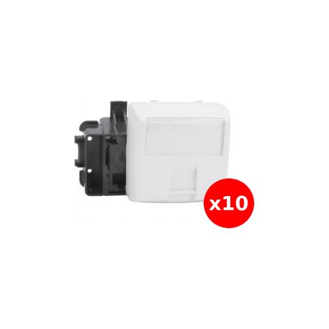 Legrand - Oteo - LOT de 10 Prises RJ45 Cat. 6 FTP - Saillie - Composable - Blanc - Ref. : 086147x10