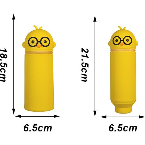 Boîte à crayons porte-stylo poulet cadeau mignon articles mignons boîte à crayons dessin animé enfants tube à stylo en silicone mignon petit animal forme porte-stylo rangement crayon (1/5)