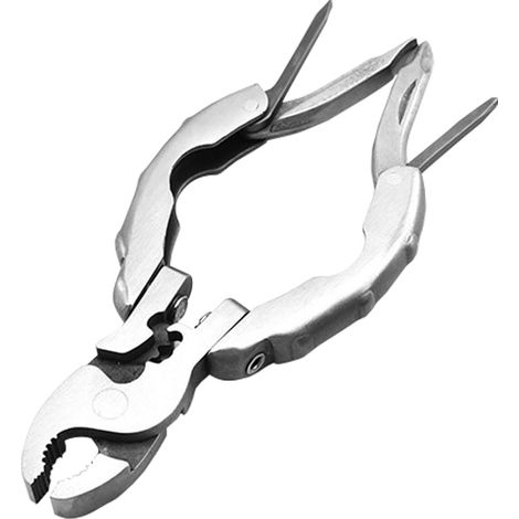 Pince à pointe ronde 9 en 1 en acier inoxydable pour porte-clés et tournevis pour la pêche en plein air et le camping (1/5)