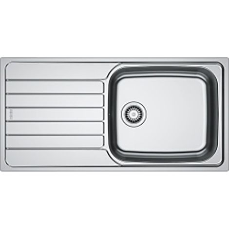 Franke Einbauspüle Spark SKL 611-100 XL, Edelstahl Leinen, Drehknopf Chrom (1/2)