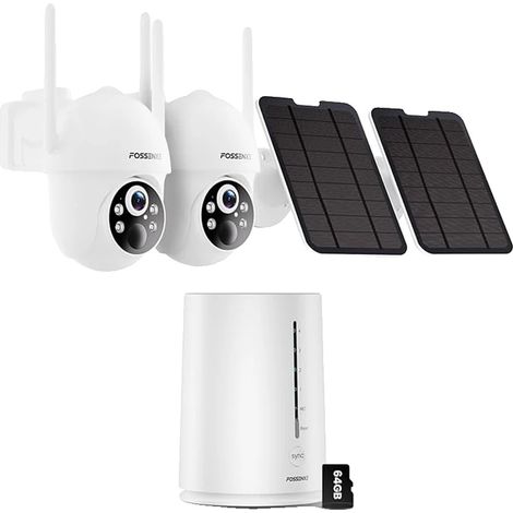 Cámara de seguridad, alimentada por energía solar, visión nocturna a color, kit de 2 cámaras, NTSC-a (1/2)