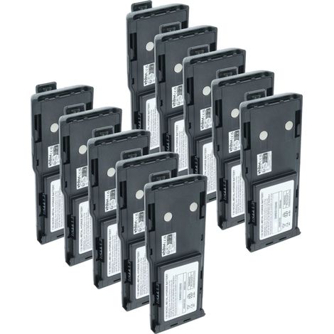 vhbw 10x Akku Ersatz für Motorola HNN9628AR, HNN9628B, HNN9628A für Funkgerät, Walkie Talkie (2500 mAh, 7,5 V, NiMH) + Gürtelclip