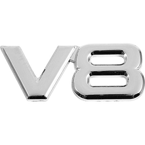 3D-Aufkleber für das silberne V8-Autoheckemblem, 7,5 x 3,5 cm (1/4)