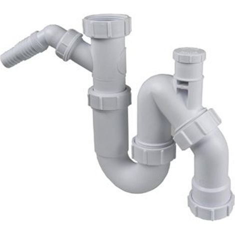Mcalpine siphon universel en plastique 6/4 x40mm avec aérateur et raccord pour machine à laver (1/5)