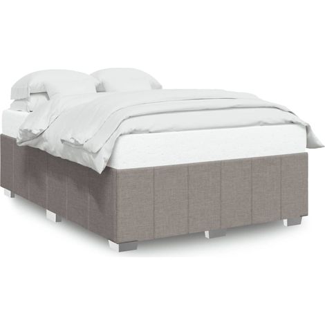 Maison Exclusive - Cadre de lit sans matelas taupe 160x200 cm tissu (1/5)