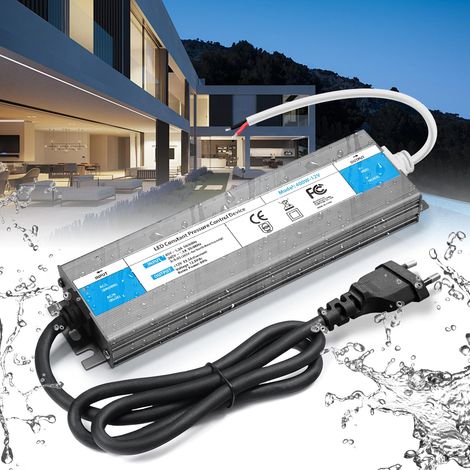 Transformateur 220V 12V Power Supply Alimentation 400W DC LED Driver Continu IP67 Transformer Etanche Extérieur Adaptateur 33.3A Transfo Controleur 220V AC à 12V DC, Pour Ruban LED (1/5)