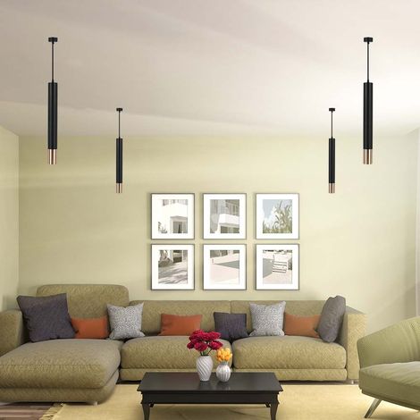 V-TAC VT-977 LED lustre suspension spot GU10 en aluminium noir et doré 60500mm - sku 6689 (1/8)