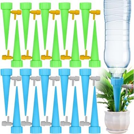 Paquet de 20 Arrosage Goutte à Goutte, Automatique Interieur, a Plante Bouteille Avec Vannes Régulation pour Jardin Maison (20) - (1/5)