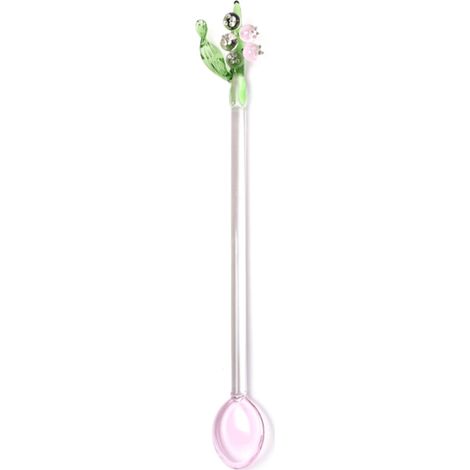 Cuillère à mélanger Crystal Bells Orchids, petite cuillère transparente, cuillère à café/thé, verres, bâtonnet mélangeur en forme de fleur-AquaForge