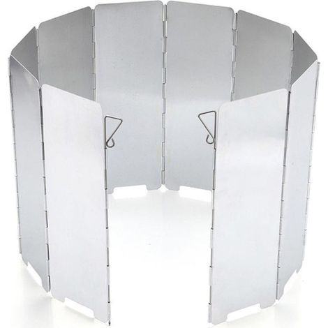 Windschutz für Campingkocher – Faltbar – 10 Platten – Aluminium – Winddicht – Outdoor-Kochzubehör – Leicht (1/5)