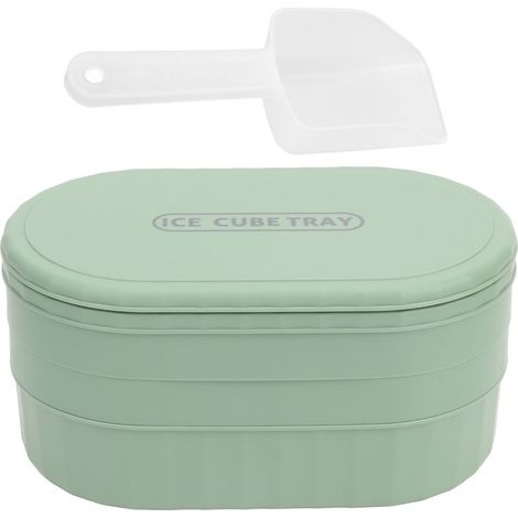 Ice cube tray 72 cubetti con coperchio, di grande capacità, facile da spremere, cibo di qualità, ideali per casa, bar, delle vacanze, di colore verde. (1/5)