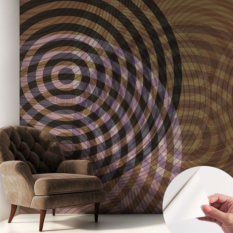 Fotomurale adesivo stickers - murali decorativo - soggiorno moderno - effetto realistico - Cerchi ipnotici 250x250 cm (1/5)