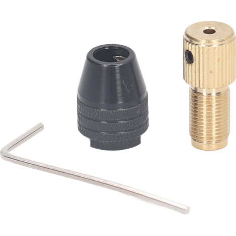 Mandrin de perçage 3 mors auto-serrant pour outil rotatif, avec pince de serrage, tige de prolongation droite et clé hexagonale, trou de 2,35mm, jeu complet (1/5)