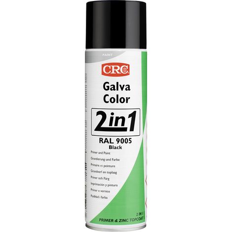 CRC 20581-HO GALVACOLOR Korrosionsschutz-Lack mit Zweifach-Wirkung Tiefschwarz RAL 9005  500 ml