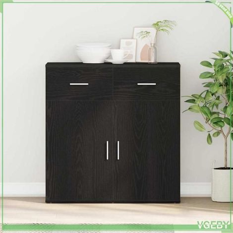 Buffet - ABI - Chêne noir - 2 tiroirs - 2 portes - 79 x 38 x 80 cm (1/5)