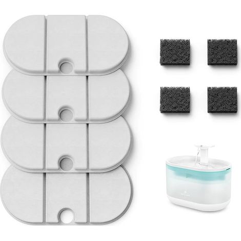 Filtre Fontaine Eau Chat, Pack de 4 Filtres de Remplacement pour Capsule Fontaine à Eau Chat PLWF002, Filtre avec Système de Quadruple Filtration pour Fontaine Chat (1/5)