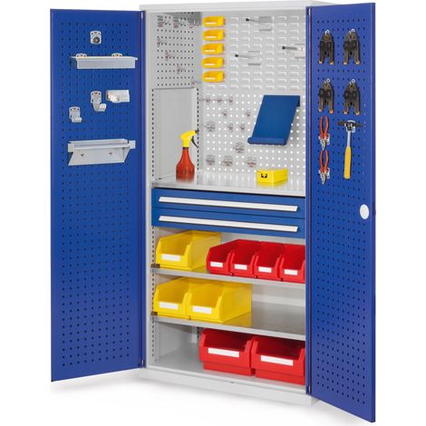 Kappes ®RasterPlan Schubladenschränke 1950x1000x600mm Lochplattentüren Modell 11 enzianblau
