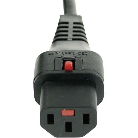 Kash Connecteur de sécurité enfichable Secteur femelle C13 - Prise mâle coudée + contact de protection noir 2.00 m 1 pc(s) D57922 (1/4)