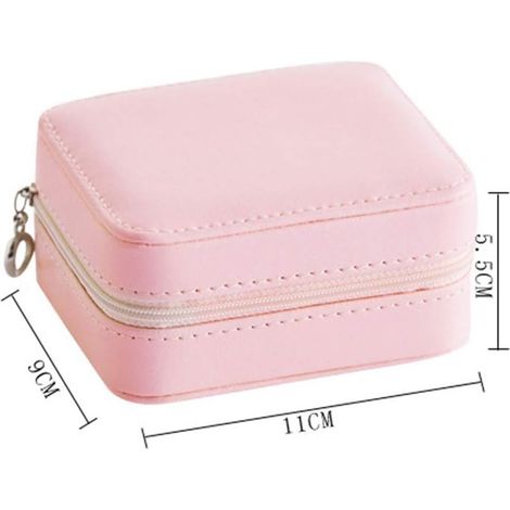 Tragbare Schmuckbox für Reisen, geeignet für kleinen Schmuck, Ohrringe, wasserdichte Aufbewahrungsbox aus PU-Leder für kreativen Schmuck, Make-up, Tischschmuckbox - Sunny (1/5)