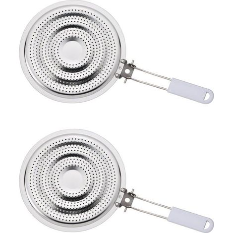 Lot de 2 Pare-Chaleur Cuisine Inox, Poignée Amovible Protection Flamme Aucunely (1/5)
