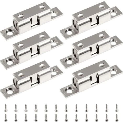 Ensemble de 6 Loquets de Porte en Laiton Chromé Installation Simple. Réglable et Durable pour Armoires. Tiroirs et Placards (1/5)