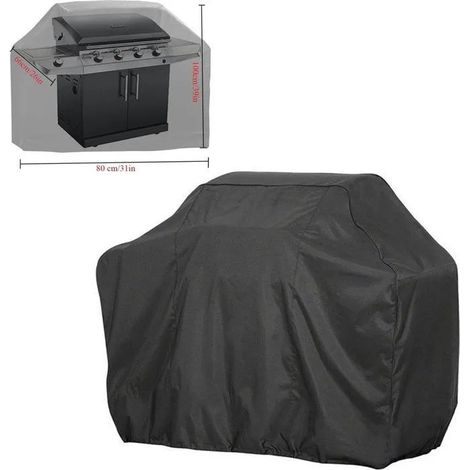 Housse de barbecue imperméable, 80 x 66 x 100 cm, noire, anti-poussière, couleurs résistantes, compatible avec Femeo (1/5)