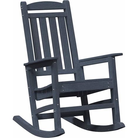 Chaise Berçante de jardin,Chaise d'extérieur Bleu marine 70 x 92 x 108 cm HDPE CFW1777016 (1/5)