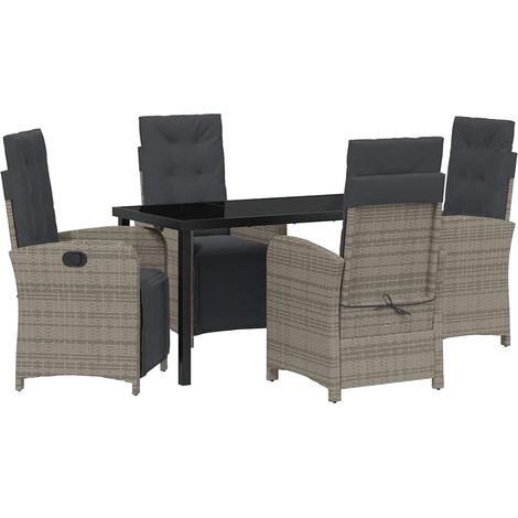 Maison Exclusive - Conjunto de Comedor de Jardín 5 pcs Gris ratán (1/5)