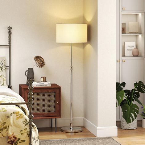 Lampadaire sur Pied Intensité et Couleur Réglables Hauteur Ajustable avec Télécommande Argenté pour Salon et Chambre (1/5)