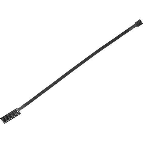 5-Port PWM 4-Pin PC-Lüfter-Hub, 1 Buchse auf 5 Stecker, geflochtenes Kabel für CPU-Kühlung