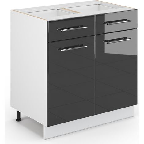 Badezimmerschrank Fame-Line, Anthrazit Hochglanz, 80 x 81.6 cm ohne Arbeitsplatte, Vicco