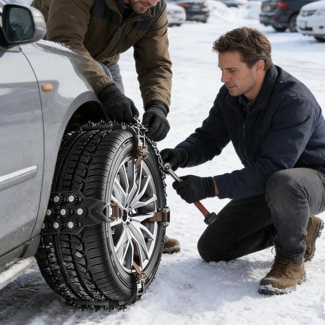 Chaînes à Neige pour Pneus de Voiture 8 Pièces Griffes de Traction pour Pneus - Chaînes à Neige Ajustables,Adapté aux SUV, Camions, Pick-up, Fourgons et Berlines 16,5-24,5 cm pour Conduite (1/5)