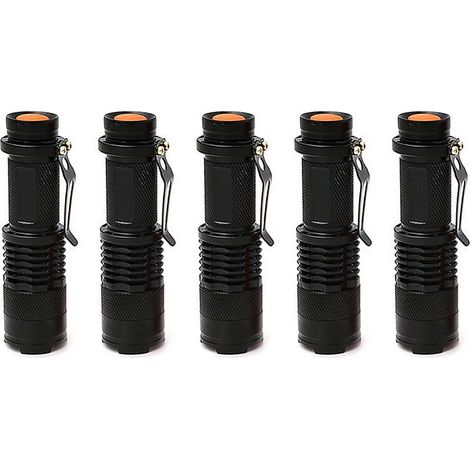 5 Mini lamp torch telescopic rechargeable, for LED Rechargeable , black (1/5)