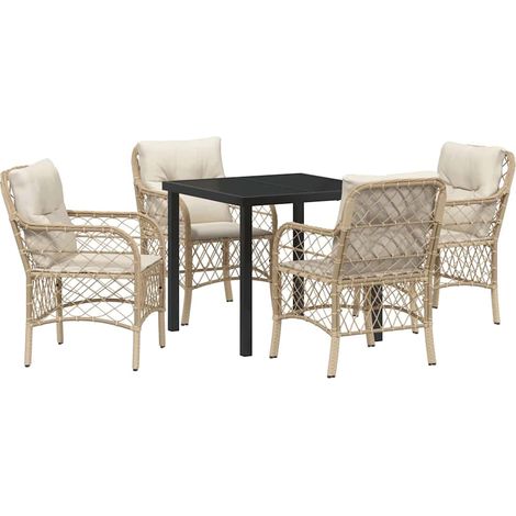 Maison Exclusive - Conjunto de Comedor de Jardín 5 uds. Beige rat (1/5)