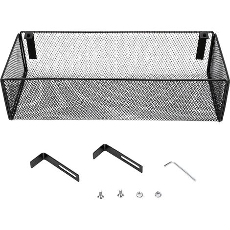 Panier de rangement suspendu au chevet, étagère en métal, se fixe au cadre de lit ou au bureau, pour ranger téléphone et livres (1/5)