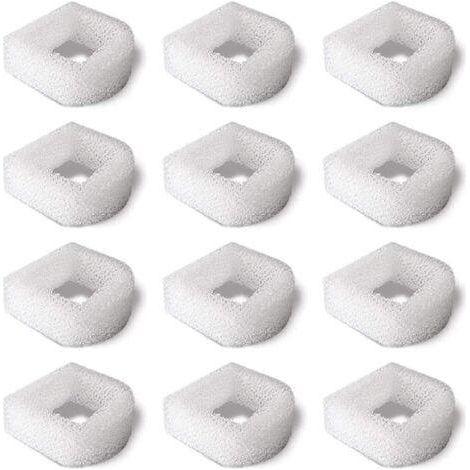 Filtre En Mousse De Rechange Accessoire (Pack De 12) Pour Fontaine À Eau Pour Chat Chien Animaux- Compatible Avec Fontaines En Céramique Et Fontaines Drinkwell 360 En Acier