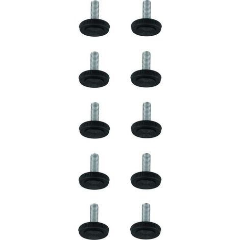Confezione da 10 viti per piedini M6 x 17 mm – Testa in plastica zigrinata – Fissaggio sicuro per mobili – Compatibili con tavoli, sedie e scaffali (1/2)