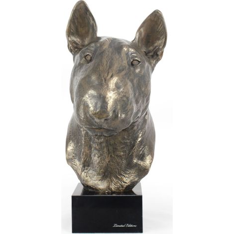 Bull Terrier - busto de perro, estatuilla grande, cabeza de perro sobre una base de piedra, decoración de oficina de Art-Dog (1/5)