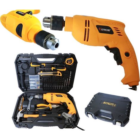 TrAdE Shop Traesio - Trapano A Percussione 600w Con Valigia 101 Accessori Mandrino 13mm 0-2700min Rpm - (1/5)