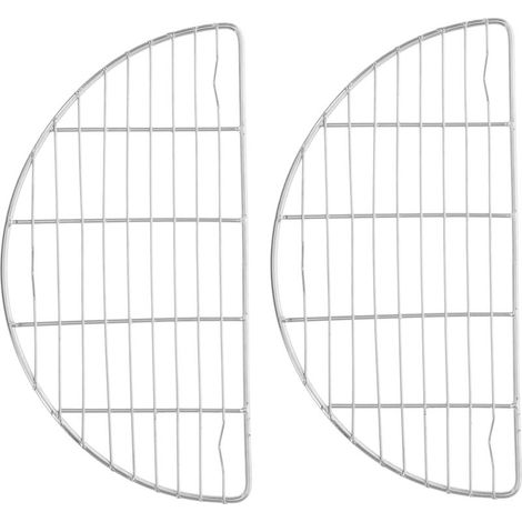 2 Pièces Support de Cuisson Multifonction Acier Inoxydable Rack de Refroidissement Cuisson Semi Circulaire pour Four Friteuse à Air et Vapeur