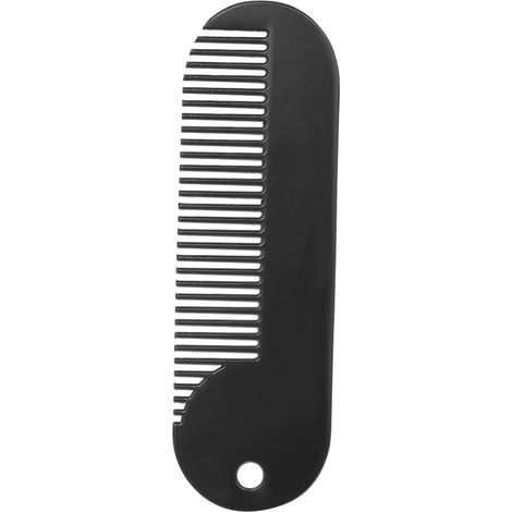 Peine de acero inoxidable para barba, peine de bolsillo para el cuidado de la barba y el bigote, mini peine antiestático para hombres.