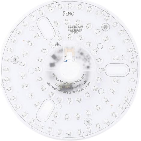 220-V-LED-Panel für Deckenventilator, 36-W-Motorersatz, 22 cm Durchmesser, 3 Farbtemperaturen (3000 K/4200 K/6500 K), Dimmer, runde Form, Reparaturset (1/5)