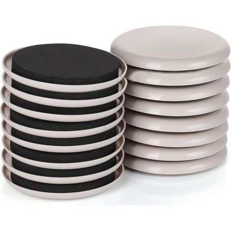 Lot de 16 patins de déménagement pour moquette, patins réutilisables de 8,9 cm (3 1/2 pouces), patins de déménagement robustes pour canapé, table, fauteuil, armoire. Déplacez vos meubles facilement et (1/5)