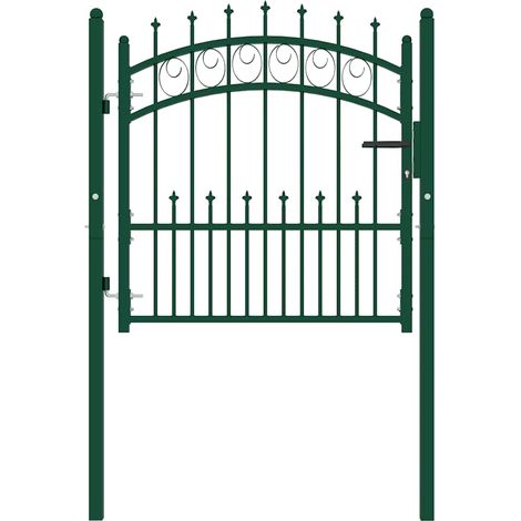 Portail de jardin，Portail de clôture，Portillon de jardin avec pointes Acier 100x100 cm Vert CFW70012 (1/5)