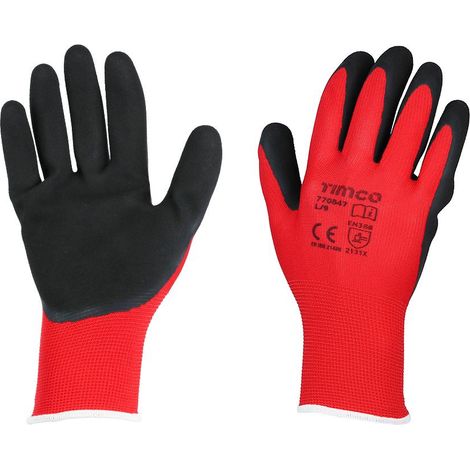 TIMCo Toughlight Grip Gloves Sandy Latex Coated Polyester Size Large