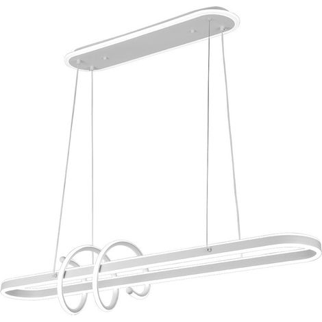 Suspension en papier, blanche, 185 W, 16 380 lm, 3 000–6 000 K, 100 × 19 cm, éclairage d’ambiance, télécommande (1/2)