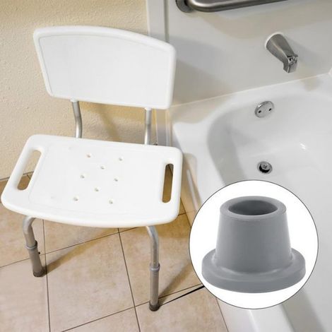 Patins De Remplacement Pour Chaise De Douche - Caoutchouc Antidérapant Avec Inserts Métalliques - Universel Pour Tabourets Et Chaises De Bain - Lot De 8 (1/5)